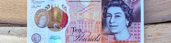 Part Ten Pounds Close English National Currency — Stock Photo, Image