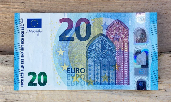 Είκοσι Ευρώ Από Κοντά Εθνικό Νόμισμα Της Ευρωπαϊκής Ένωσης — Φωτογραφία Αρχείου
