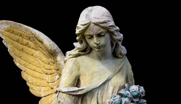 一个美丽的天使看着这个世界 感到悲伤 19世纪末一位不知名作家的雕像 — 图库照片