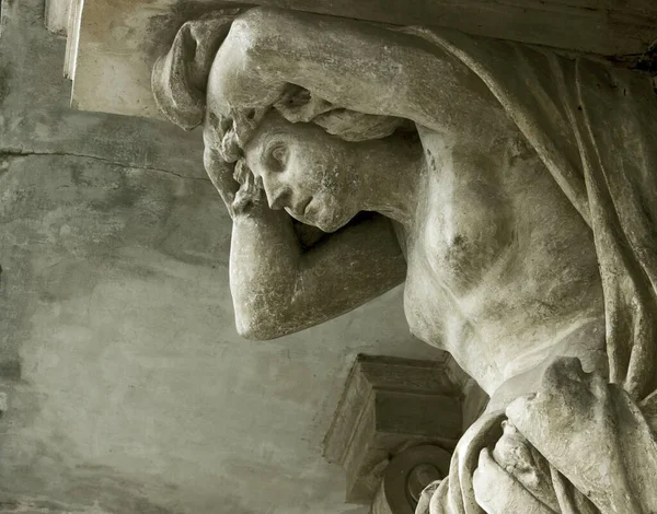 Titan Atlanťan Drží Svět Zádech Řecká Mytologie Socha Konce Století — Stock fotografie