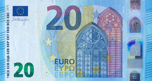 Zwanzig Euro Aus Nächster Nähe Die Nationale Währung Der Europäischen — Stockfoto