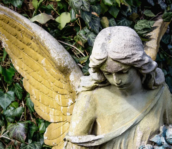 美丽的天使脸的女人 仁慈与和平 一位不知名作家的十九世纪纪念碑 — 图库照片