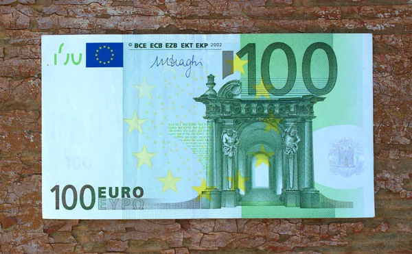 Cem Euros Close Moeda Nacional União Europeia — Fotografia de Stock