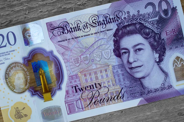 Zwanzig Britische Pfund Aus Nächster Nähe Währung Großbritanniens — Stockfoto
