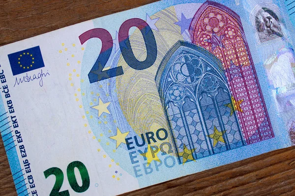 Twenty Euros Close National Currency European Union — Stock Photo, Image
