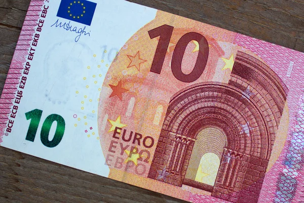 Ten Euro Close National Currency European Union — Stock Photo, Image