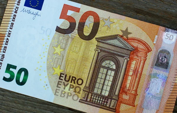 50ユーロのクローズアップ 欧州連合の通貨 — ストック写真