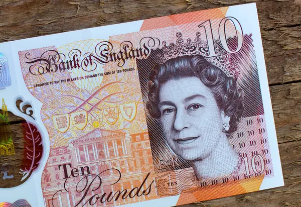 Tio Pund Nära Håll Storbritanniens Nationella Valuta — Stockfoto