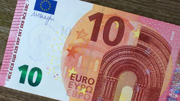 Десять Евро Крупным Планом Национальная Валюта Европейского Союза — стоковое фото
