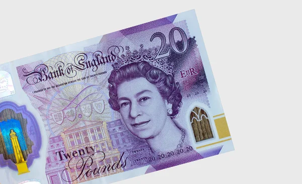 Húsz Font Közeledik Nagy Britannia Nemzeti Valutája — Stock Fotó