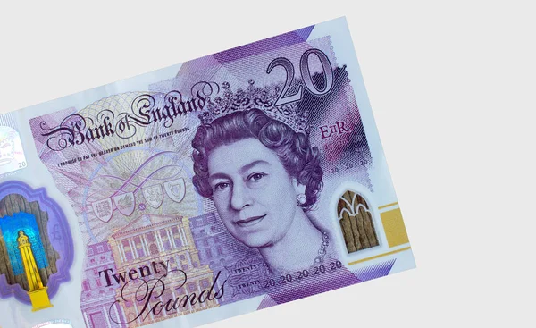 Двадцять Фунтів Крупним Планом Національна Валюта Великої Британії — стокове фото