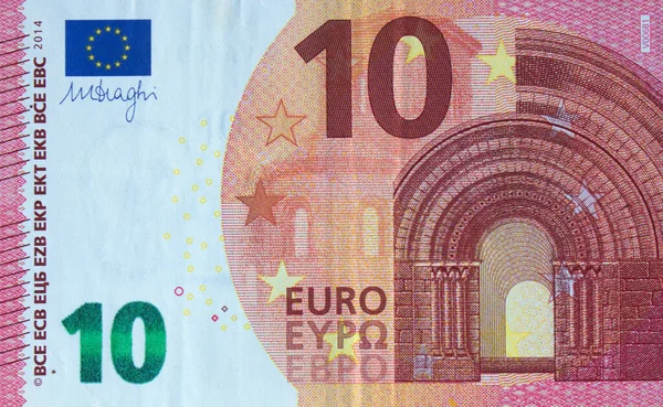 Dziesięć Euro Zbliżenia Waluta Krajowa Unii Europejskiej — Zdjęcie stockowe