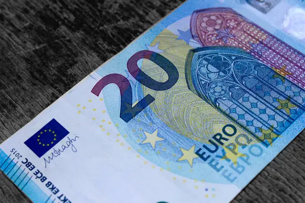 Vingt Euros Gros Plan Monnaie Nationale Union Européenne — Photo