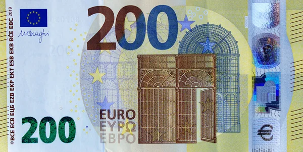 Two Hundred Euros Close National Currency European Union — Stock Photo, Image
