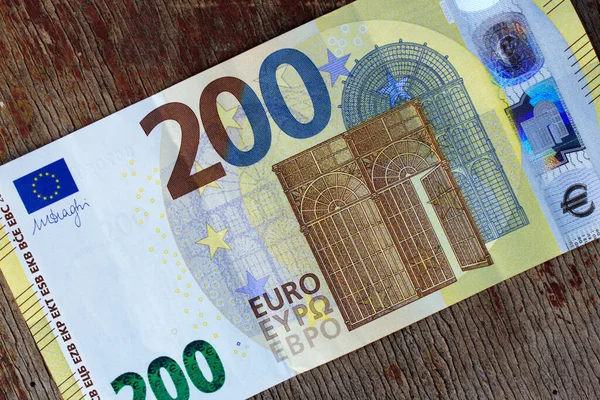 Kétszáz Euró Közelkép Európai Unió Nemzeti Valutája — Stock Fotó