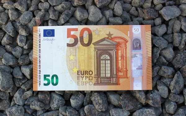 Fünfzig Euro Aus Nächster Nähe Die Nationale Währung Der Europäischen — Stockfoto