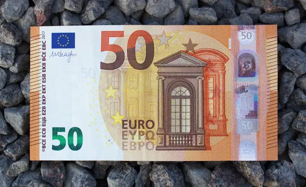 Fünfzig Euro Aus Nächster Nähe Die Nationale Währung Der Europäischen — Stockfoto