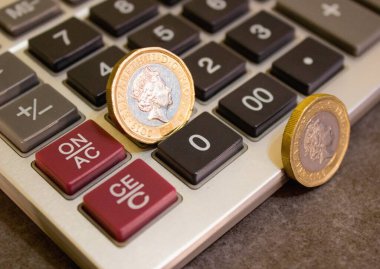 İngiliz poundları yakın plan. Büyük Britanya 'nın ulusal para birimi