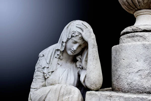 Virgin Mary mourns the death of Jesus Christ. The biblical account of suffering