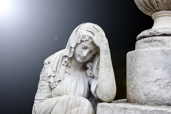 Virgin Mary mourns the death of Jesus Christ. The biblical account of suffering