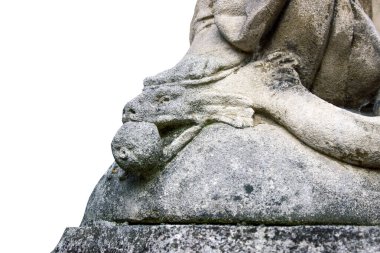 Yılan bir kadının bacağı tarafından ezildi. İncil 'deki Bakire Meryem ve Şeytan' ın hikayesi.