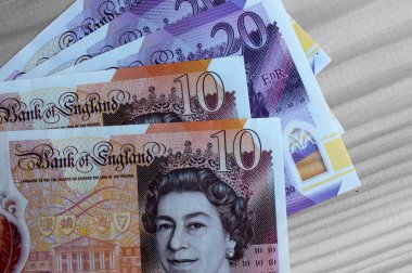 İngiliz poundu yakın plan. Büyük Britanya 'nın ulusal para birimi