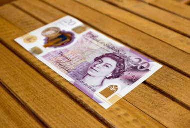 İngiliz poundu yakın plan. Büyük Britanya 'nın ulusal para birimi