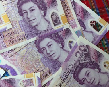 İngiliz poundu yakın plan. Büyük Britanya 'nın ulusal para birimi