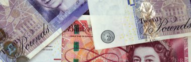 İngiliz poundu yakın plan. Büyük Britanya 'nın ulusal para birimi