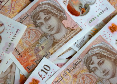 İngiliz poundu yakın plan. Büyük Britanya 'nın ulusal para birimi