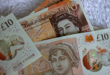İngiliz poundu yakın plan. Büyük Britanya 'nın ulusal para birimi