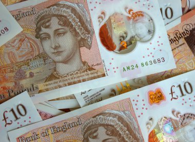 İngiliz poundu yakın plan. Büyük Britanya 'nın ulusal para birimi