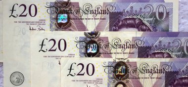 İngiliz poundu yakın plan. Büyük Britanya 'nın ulusal para birimi