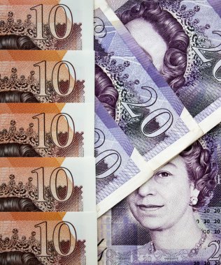 İngiliz poundu yakın plan. Büyük Britanya 'nın ulusal para birimi