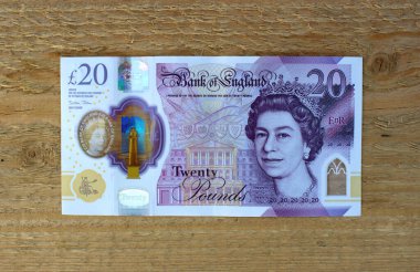 İngiliz poundu yakın plan. Büyük Britanya 'nın ulusal para birimi. Lviv, Ukrayna, 13 Nisan 2023