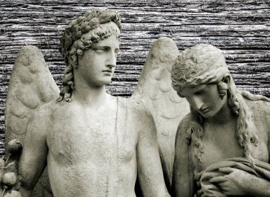 Melek Cebrail ve Bakire Meryem 'in yakın çekimi. Bakire Meryem 'in Anonsunun İncil' deki hikayesi