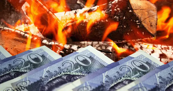 Geçmişe yakın planda İngiliz sterlini. Büyük Britanya ulusal para birimi