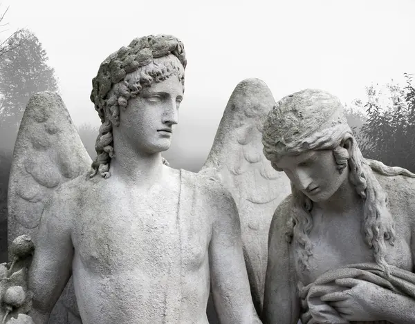 Büyük kanatları ile güzel melek. Koruyucu melek. Melek savior