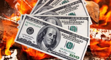 Amerikan dolarları yakın plan. Amerika Birleşik Devletleri 'nin ulusal para birimi ve tüm dünyanın ticari para birimi.