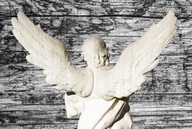 Büyük kanatları ile güzel melek. Koruyucu melek. Melek savior