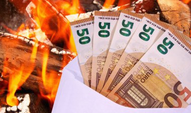 Avro parası yakın plan. Avrupa Birliği 'nin ulusal para birimi