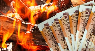 Geçmişe yakın planda İngiliz sterlini. Büyük Britanya ulusal para birimi