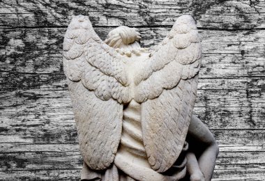 Büyük kanatları ile güzel melek. Koruyucu melek. Melek savior