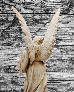 Büyük kanatları ile güzel melek. Koruyucu melek. Melek savior