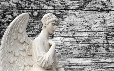 Büyük kanatları ile güzel melek. Koruyucu melek. Melek savior