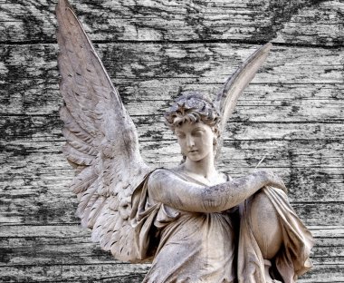 Büyük kanatları ile güzel melek. Koruyucu melek. Melek savior