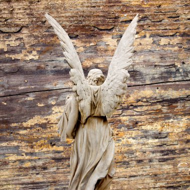 Büyük kanatları ile güzel melek. Koruyucu melek. Melek savior