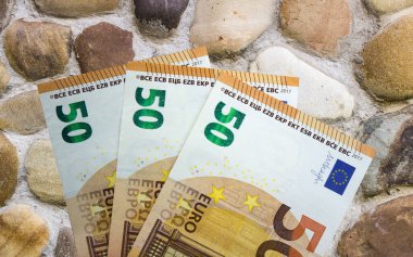 Avro parası yakın plan. Avrupa Birliği 'nin ulusal para birimi