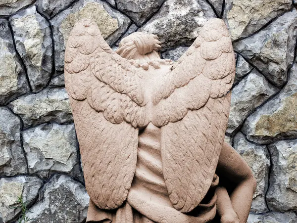 Büyük kanatları ile güzel melek. Koruyucu melek. Melek savior