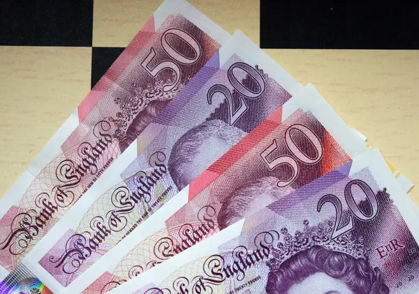 İngiliz poundu yakın plan. Büyük Britanya 'nın ulusal para birimi